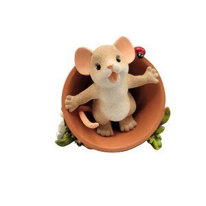 Charming Tails Figurine Looks Like A Beautiful Day Mouse Flower Pot